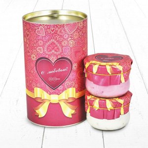 Подарочный Набор Тубус С Любовью с малиной и с кедровым орехом мёд Для любимых