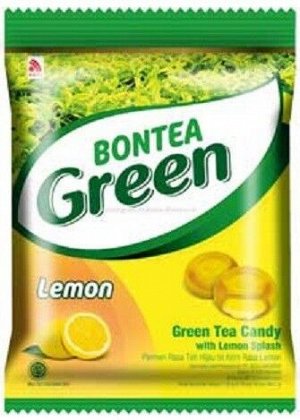 Леденцы с экстрактом зелёного чая и лимонной начинкой Lemon Green Tea Candy Bontea Green 135 гр.