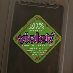 Контейнер герметичный прямоугольный Виолет, 0,8 л, цвет дымчатый