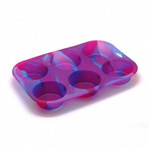 Форма для выпечки кексов «Маффин», цвет фиолетовый