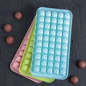Форма для льда и шоколада «Сапфир», 25x13x2 см, 50 ячеек, цвет МИКС