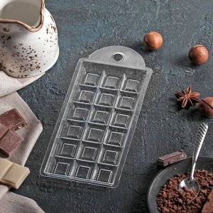 Форма для шоколада «Шоколад традиционный», 7?15?1 см, цвет прозрачный