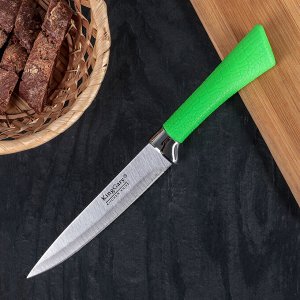 Нож кухонный «Рич», лезвие 13,5 см, цвет зелёный 3950737