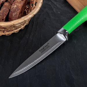 Нож кухонный «Рич», лезвие 13,5 см, цвет зелёный