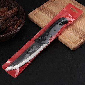 Нож кухонный «Верон», лезвие 18 см, ручка soft-touch, цвет чёрный