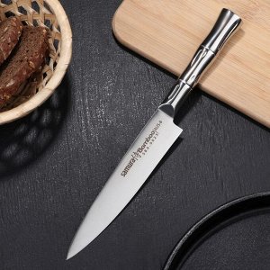 Нож кухонный SAMURA BAMBOO универсальный, лезвие: 15 см, с ручкой из стали сталь AUS-8