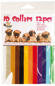 4Pups ID набор ошейников для щенков 10мм х 35 см, 12 шт. разноцветные