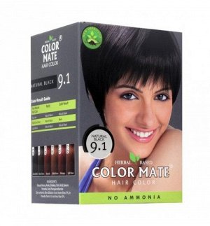 Color Mate Hair Color. Natural Black. 9.1/ Краска для волос марки «Калормэйт» Натуральный черный, тон 9.1