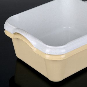 Таз квадратный, 10 л, 37x31x15,5 см, пластик, МИКС