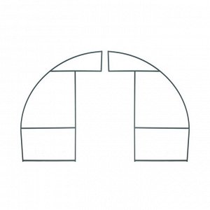Каркас арочной теплицы из металла для дачи, 4 x 3 x 2 м, сбор без сварки, половинчатые арки, профиль 20 x 20 мм