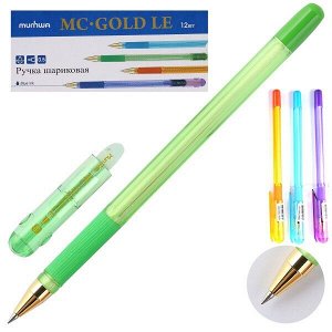 Ручка шарик "MC Gold" 0.5мм синяя (штрих код) корп. ассорти (12/144/1728) арт. MCL-02
