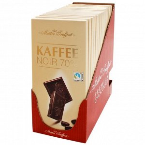Тёмный шоколад Maitre Truffout с кофейно-ванильным вкусом, 100 г
