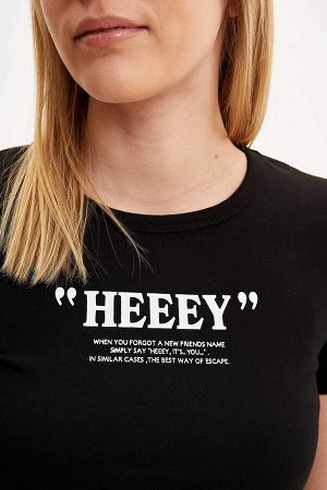 Футболка черная "HEEEY"