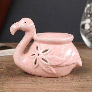 Аромалампа керамика &quot;Фламинго с цветком&quot; МИКС 9,5х12х7 см