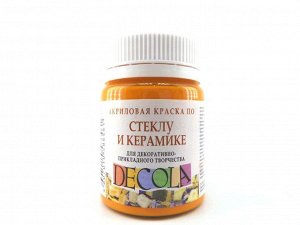 Акриловая краска по стеклу и керамике Желтая темная 50мл Декола
