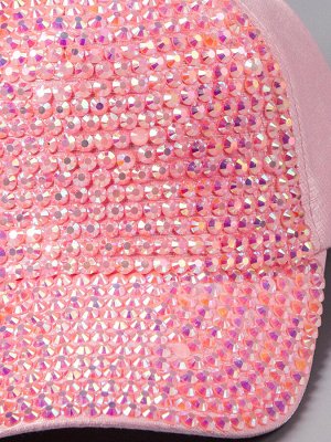 Кепка для девочки, переливающиеся камни, светло-розовый 53см - 56см (6-10 лет)