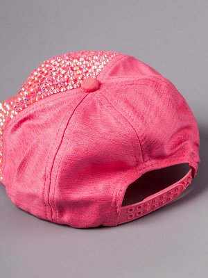 Кепка для девочки, переливающиеся камни, розовый 53см - 56см (6-10 лет)