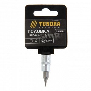 Головка с битой TUNDRA, под квадрат 1/4", SL4, CrV