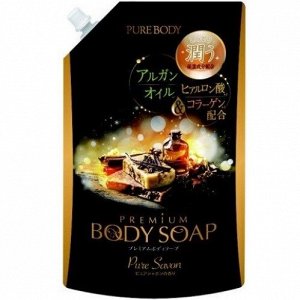Увлажняющее пенное мыло для тела с аргановым маслом MITSUEI "Pure Body" Premium, аромат свежести, мягкая упаковка 840 мл
