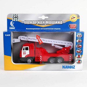 CT12-457-6WB МАШИНА "ТЕХНОПАРК" МЕТАЛЛ. ИНЕРЦ. КАМАЗ ПОЖАРНАЯ, СВЕТ+ЗВУК, ОТКРЫВ. ДВЕРИ В КОР. в кор.2*24шт