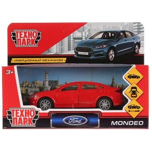 MONDEO-RD Машина металл FORD MONDEO, длина 12 см, откр дв, багаж, инерц, красный. Технопарк в кор.2*36шт