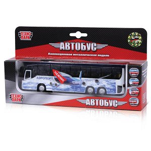 CT10-025(SB) АВТОБУС "ТЕХНОПАРК" АЭРОПОРТ, МЕТАЛЛ. ИНЕРЦ. СВЕТ+ЗВУК, ОТКРЫВ. ДВЕРИ В КОР. 18,5СМ в кор.2*24шт