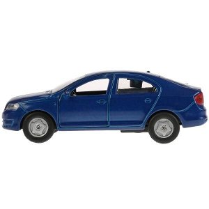 SB-18-22-SR-N(BU)-WB Машина металл SKODA Rapid синяя 12см, открыв. двери и багажник, инерц. в кор. Технопарк в кор.2*24шт