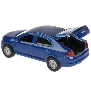 SB-18-22-SR-N(BU)-WB Машина металл SKODA Rapid синяя 12см, открыв. двери и багажник, инерц. в кор. Технопарк в кор.2*24шт