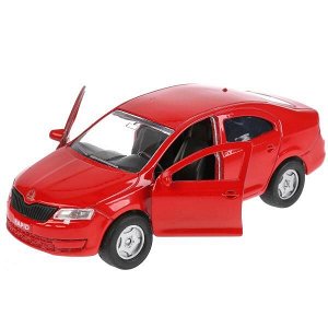 SB-18-22-SR-N(R)-WB Машина металл SKODA Rapid красная 12см, открыв двери и багажник, инерц. в кор Технопарк в кор.2*24шт