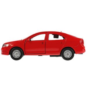 SB-18-22-SR-N(R)-WB Машина металл SKODA Rapid красная 12см, открыв двери и багажник, инерц. в кор Технопарк в кор.2*24шт