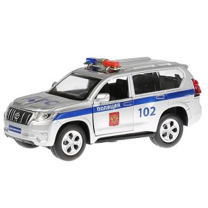 PRADO-P-SL Машина металл свет-звук "TOYOTA PRADO ПОЛИЦИЯ"12см, откр. двери,инерц. в кор. Технопарк в кор.2*36шт