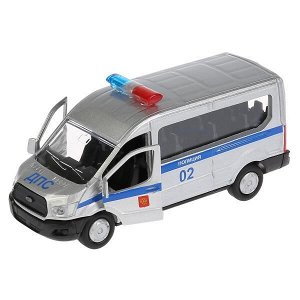 SB-18-18-P-WB Машина металл FORD Transit полиция 12см, открыв. двери, инерц. в кор. Технопарк в кор.2*24шт