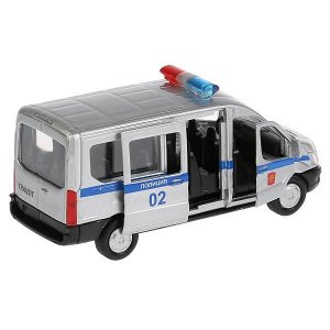 SB-18-18-P-WB Машина металл FORD Transit полиция 12см, открыв. двери, инерц. в кор. Технопарк в кор.2*24шт