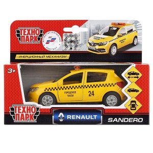 SB-17-61-RS(T)-WB ТМ ТЕХНОПАРК. МЕТАЛЛ RENAULT SANDERO ТАКСИ 12СМ, ОТКРЫВ. ДВЕРИ, БАГАЖНИК, ИНЕРЦ. В КОР. в кор.2*24шт