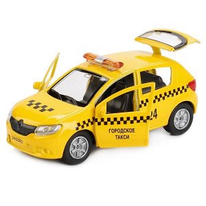 SB-17-61-RS(T)-WB ТМ ТЕХНОПАРК. МЕТАЛЛ RENAULT SANDERO ТАКСИ 12СМ, ОТКРЫВ. ДВЕРИ, БАГАЖНИК, ИНЕРЦ. В КОР. в кор.2*24шт