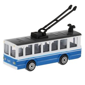 SB-15-04-WB(TROLLEY) Машины металл Камаз перевозчик 15,5см с троллейбусом 8см в русс. кор. Технопарк в кор.2*72шт