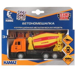 SB-16-24WB (48) Машина металл KAMAZ БЕТОНОМЕШАЛКА 12 см, двери, подв. дет., инерц., кор. Технопарк в кор.2*24шт