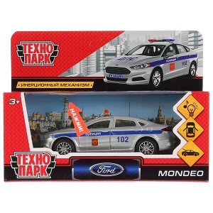 MONDEO-P-SL Машина металл свет-звук "FORD MONDEO ПОЛИЦИЯ" 12см, открыв. двери, инерц. Технопарк в кор.2*36шт