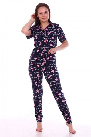 Пижама женская ПЖ-046 Фламинго(темные) кулирка