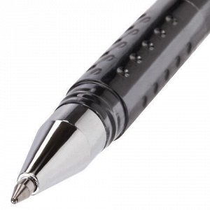 Ручка стираемая гелевая STAFF, ЧЕРНАЯ, корпус черный, хромированные детали, узел 0,5 мм, линия письма 0,38 мм, 142500