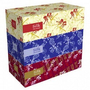 Салфетки бумажные Silk, двухслойные / KRACIE (KANEBO)3уп/250шт