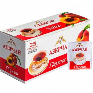 Чай черный 25пак Азерчай персик с конв. 1/24