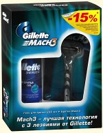Gillette  набор (станок MACH3 (1 кассета) + MACH3 Гель для бритья Экстра Комфорт 75 мл),  81622809