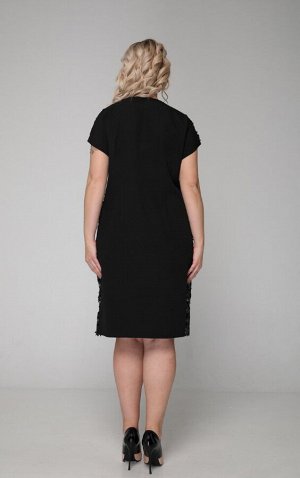 Платье 312 черный пайетки