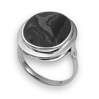 Серебряное кольцо с обсидианом и лазуритом 210845