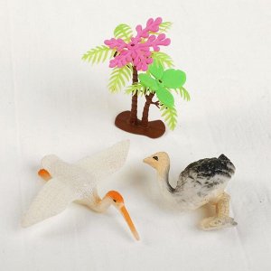 Растущие животные набор "Птички" (2 птички, 2 листика, пальма) МИКС