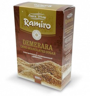 Сахар тростниковый Демерара нерафинированный, песок, ТМ Ramiro, 1000г.