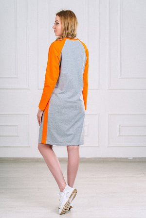 Платье Лиса Цвет: Серый Меланж, Оранжевый. Производитель: ModaRu