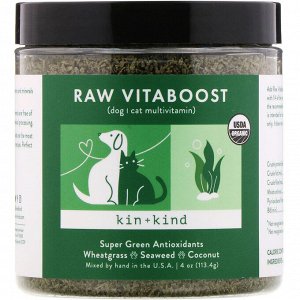 Kin+Kind, Raw VitaBoost, суперзеленые антиоксиданты, 113,4 г (4 унции)