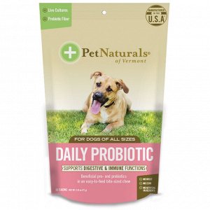 Pet Naturals of Vermont, ежедневный пробиотик, для собак всех размеров, 60 жевательных таблеток, 72 г (2,55 унции)